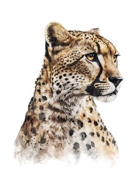 Cheetah Watercolor Art