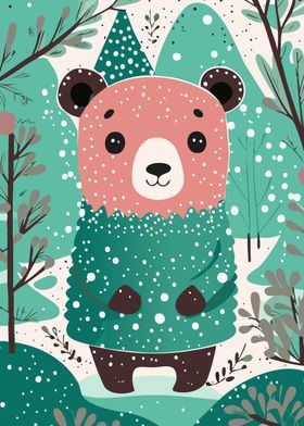 Cute Bear In The Forest