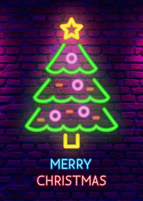 Neon Christmas Tree winter