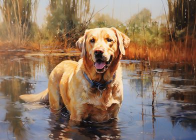 Labrador in water