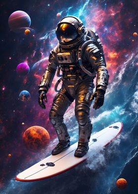 Surfing astronaut space