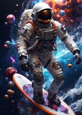 Surfing astronaut space