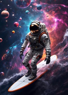 Surfing astronaut space