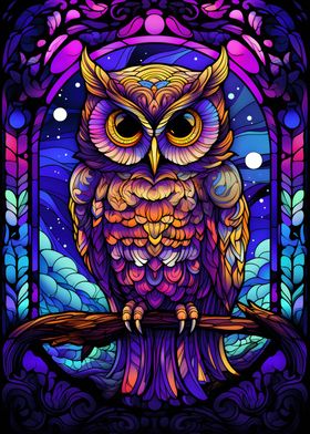 Amazing Owl Stained Glass