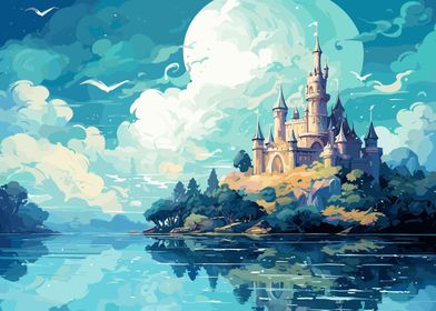 Fantasy Lakeside Castle