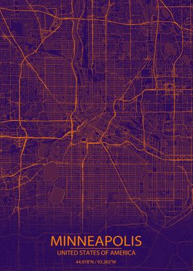 Minneapolis MN Purple Map