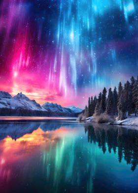 Colorful Aurora Borealis