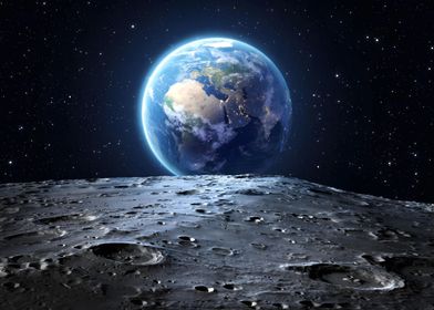 moon view Earth space