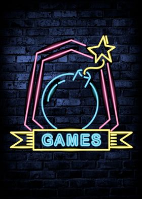 Boom Games Neon Poster