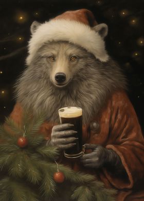 Wolf Drink Beer Xmas