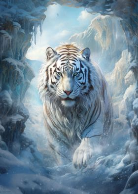 Frozen Tiger in Ice World