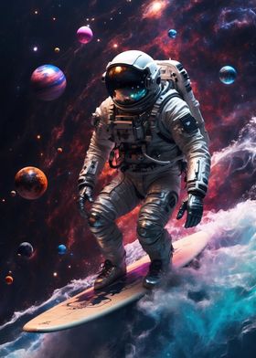 Surfing astronaut space