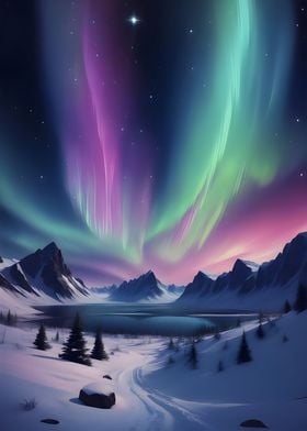 Colorful Aurora Borealis