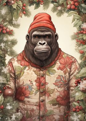 Gorilla Portrait Xmas