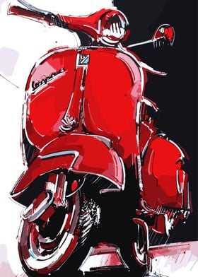 Red Vespa Classic