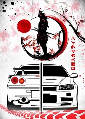 Nissan Skyline GT-R R34 Purple Poster for Sale by marioramosart