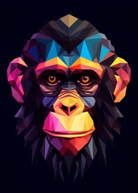 Geometric Style Chimpanzee