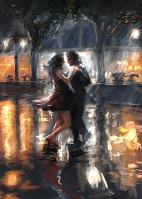 Dancers in the rain