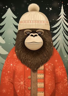 Gorilla Christmas Art