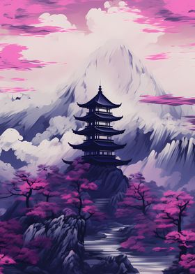 The purple Japanese temple