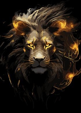 Lion Black and Gold