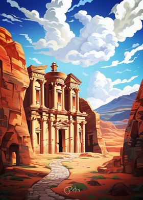 Famous Petra oil painting