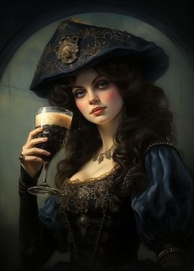 Woman holding a beer