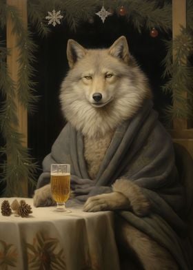 Wolf Drink Beer Xmas