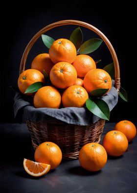 A basket of oranges