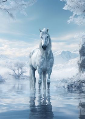 Frozen Horse in Ice World