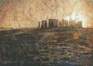 Stonehenge watercolor art