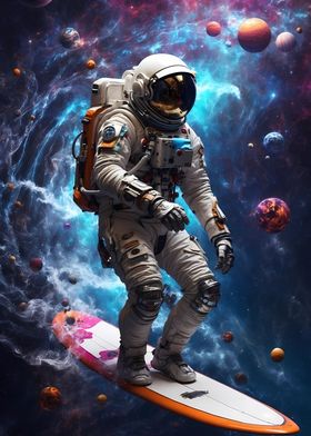 Surfing astronaut space