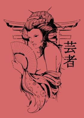 Japanese elegant geisha