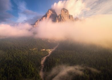 Misty Golden Mountains