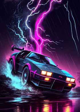 Retro wave Car