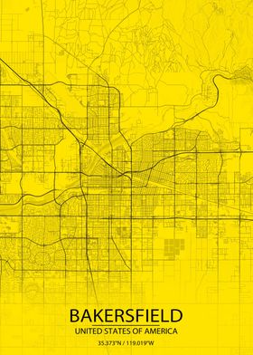 Bakersfield YellowBlackMap