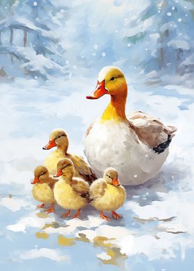 Christmas Duck Family