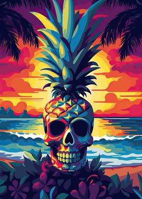 summer pineapple skull