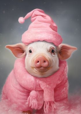 Cute Pink Xmas Pig