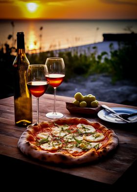 Neapolitan Pizza with Wine