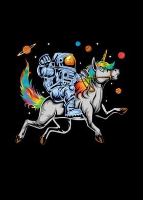 astronaut riding unicorn