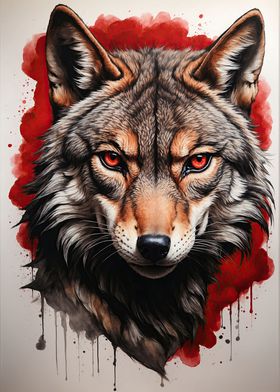 Red Wolf Portrait