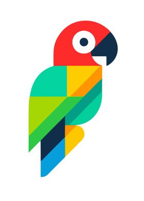 Colorful Minimalist Parrot