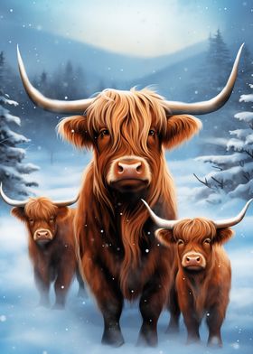 Christmas Cow Family