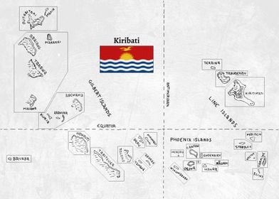 Handdrawn Kiribati Map