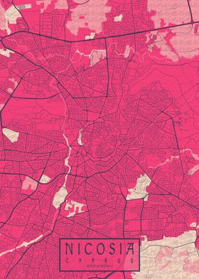 Nicosia City Map Blossom