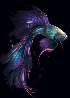 Green and Purple Betta 1