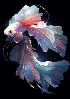 Iridescent White Betta 2