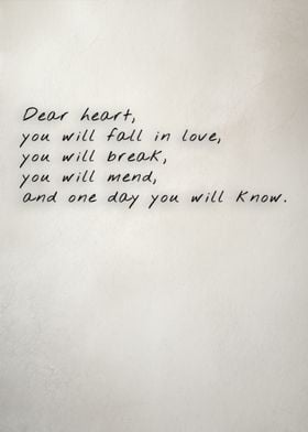 Dear Heart Poem Love Quote