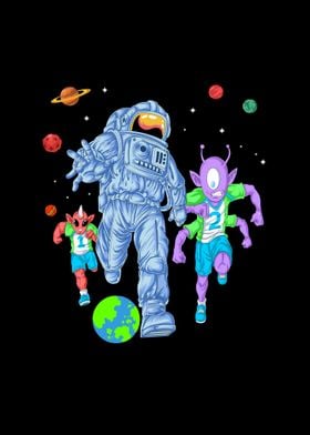 astronaut and alien soccer